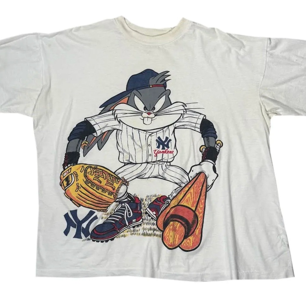 Vintage New York Yankees Bugs Bunny T Shirt (Size XL)